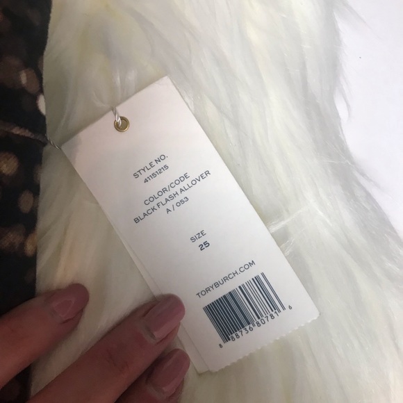 NWT Tory Burch Black Flash Printed Skinny Jean - Picture 6 of 6